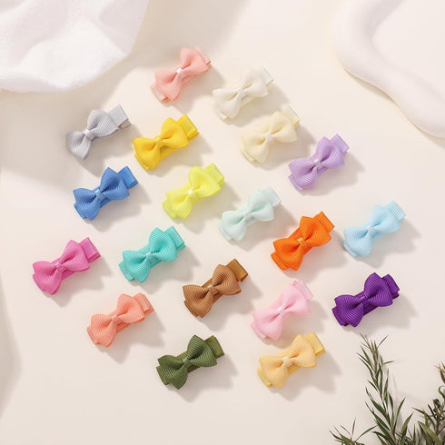YHXX YLEN Baby Hair Bows for Girls | Mini Fully Lined Grosgrain Ribbon Hair Clips, 100PCS (50 Colors in Pairs)