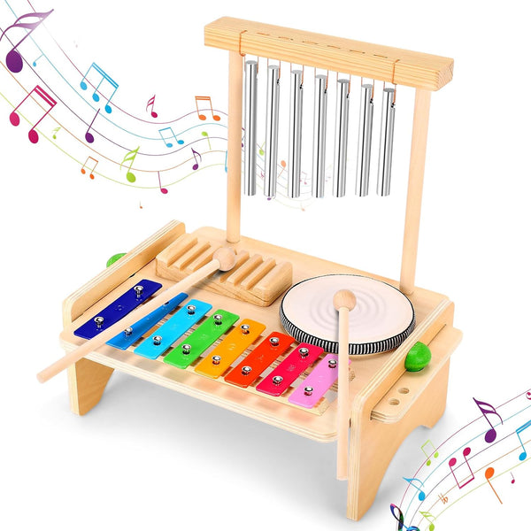 Kids Drum Set for Toddlers, Montessori Musical Instruments Toys, Toddler Drum Set