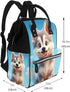 Qewfoju Backpack Backpack Blue Sky Cute Wolf Print Diaper Bag Large Capacity Diaper Baby Changing Bags