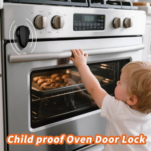 Toddler Safety Oven Lock - Easy Installation for Parents (Black)