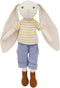15" Bunny Stuffed Animals for Baby, Plush Doll Wearing Striped T-Shirt and Pants, Gift for 3-5 Year Old Girls