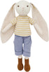 15" Bunny Stuffed Animals for Baby, Plush Doll Wearing Striped T-Shirt and Pants, Gift for 3-5 Year Old Girls