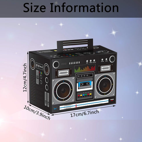 Sumind 80s Boombox Decorations Novelty Boom Favor Boxes, Retro Hip Hop Theme Party Favors (6 Pieces)