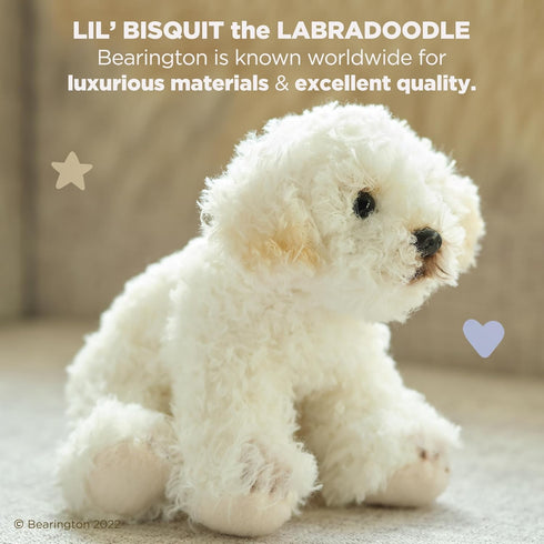 Bearington 6.5 Inch White Dog Stuffed Animal - Poodle and Labradoodle Plush