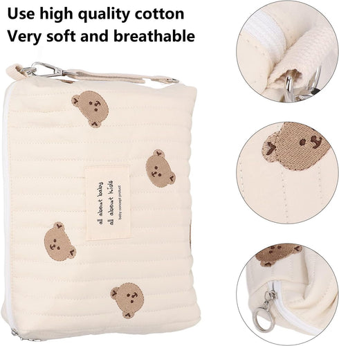 Outdoor Diaper Bag - Convenient Cotton Cloth Large Capacity Storage Bag, Multifunctional Reusable for Travel, Bear