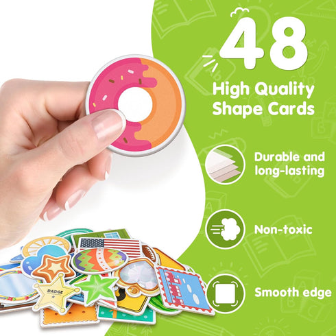 Set 8 48 EAMAY Shape Sorter Toy for Toddler, Shape Puzzles and Matching Games with Sorting Mats and Everyday Objects