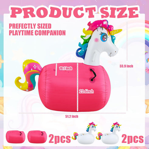 Hiboom 2 Set Bouncy Animals Hopper, Inflatable Bouncing Horse Toys for Boys and Girls, Supports Up to 250 Pounds,
