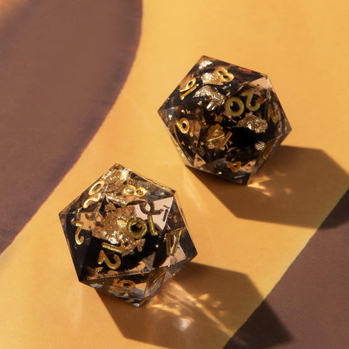 YEMEKO D20 22mm, 20 Single Dice - Sided D&D Dice for Dungeons and Dragons, DND Dice with Resin Sharp Edge, Handmade