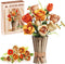Store Bagari Roses Bouquet Building Set - Artificial Flowers Building Blocks with Vase,