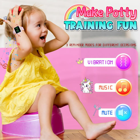 Etuwoe 1-3 2 3 4 Potty Training Watch for Toddler Girls: Adjustable Volume Potty Watches for Kids Water Resistant
