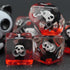 Black Skull Resin Dice Set: Skull Inclusion Polyhedral Dice for D&D Role Playing Games