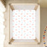 Jynexis 52x28 Crab Star White Pattern Baby Crib Sheets, Cotton Fitted Crib Sheet, Soft Breathable, Fits Standard