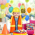 Geyoga 24 Set 6 Pcs Kids Construction Worker Costumes Includes Pcs Construction Vest, Cones, Hat, Dress up Bag for Kids