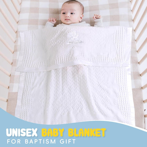 36x50 Booulfi Baby Blanket Newborn Boys Girls Satin Trim White Baby Blankets Baptism Christening Baby Shawl Neutral