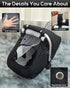 2 3D Waterproof Baby Car Seat Cover, Warm Carseat Cover for Cold Weather, Infant Car Seat Canopy with Breathable Vents