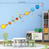 DECOWALL DS4-8007 Planets in The Space Kids Wall Stickers, Peel and Stick Removable Decals for Nursery & Bedroom Decor