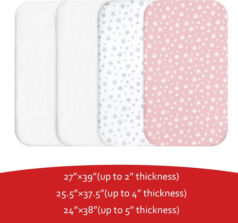 Pack Pack 4 Pack, Pack Set, and Play Sheets & Waterproof Terry N Play Mattress Protector Pad Cover Viscose Terry N Play
