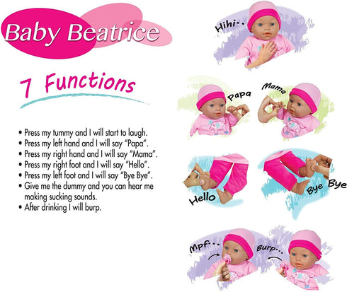 Lissi 16" Interactive Baby Doll with Accessories, 16 Inches, Pink