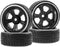 1/10 RC Hard Plastic Drift Tires & Wheel Rims, 12mm Hex Compatible with HSP 94123 Tamiya TT01 TT02 Kyosho Traxxas
