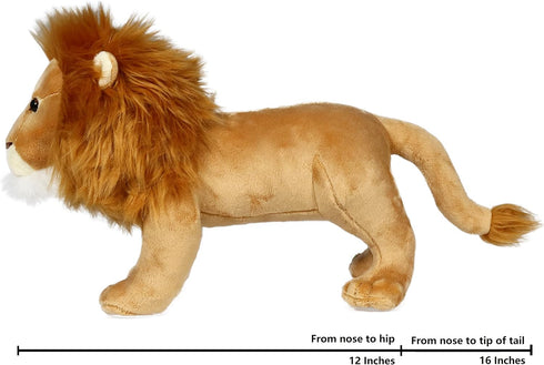 Ice King Bear Lion Stuffed Animal, Lifelike Plush Toy, 12 Inches Length