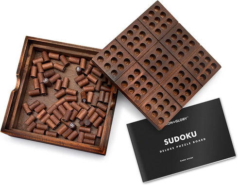 Iron & Glory Wooden Sudoku Board Game - Wooden Sudoku Puzzle -