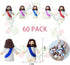 Mini Jesus Figurine Set of 60pcs, Tiny Jesus Figures for Hide and Seek, Religious Gifts for Easter Egg Stuffers (Purple)