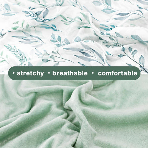 DILIMI Newborn Lounger Pillow Cover - Soft Green Leaf Design