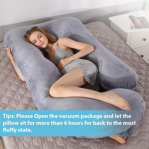 BATTOP Pregnancy Pillow for Sleeping,Full Body Maternity Pillow with Removable Washable Cover,Support
