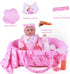 BABESIDE 10 PCS Reborn Baby Doll Clothes, Flamingo Theme with Bassinet for 17-22 Inch Dolls