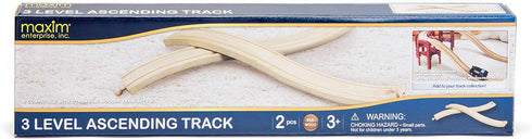3 2 Pack Maxim Enterprise, inc. Level Ascending Wooden Train Track, Wooden Track Pieces Creates Double Ascending