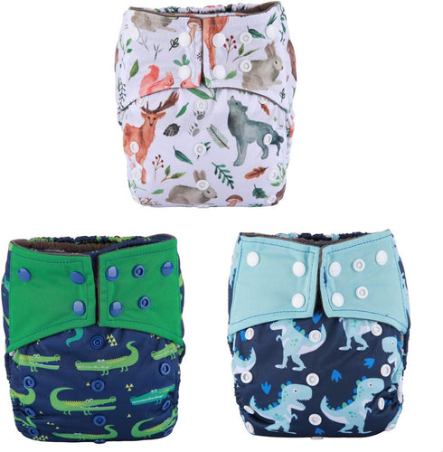Sigzagor 3 AIll in One Cloth Diapers Nappies for Night AIO Sewn in