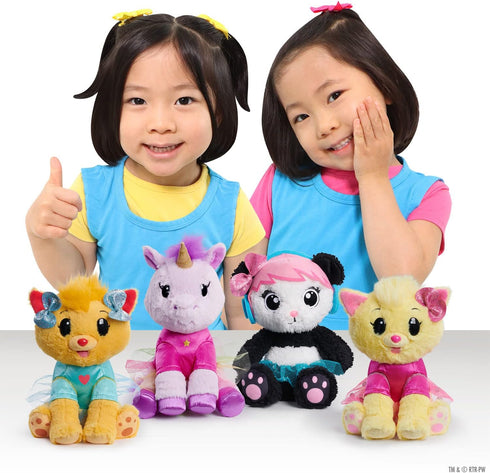 EMMA KATE EK World 7-inch Combo Panda's Sister Coco Plush Stuffed Animal, Blue Skirt and Pink Bow