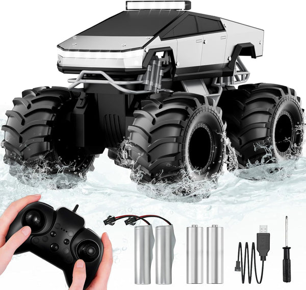 Remote Control Car, 1:18 Amphibious RC Cars, 4WD All Terrain Off-Road Pickup,