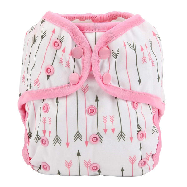 One Size Cloth Diaper Cover Snap with Double Gusset, Pink Arrows