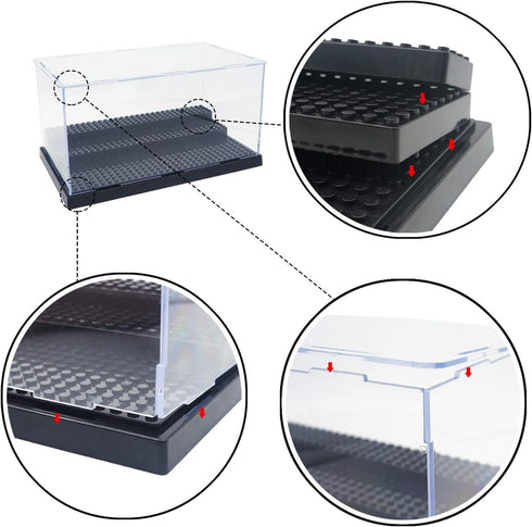 Figure Display Case Box for Lego Minifigures, Acrylic Dustproof Showcase Base for Figure Blocks Toys