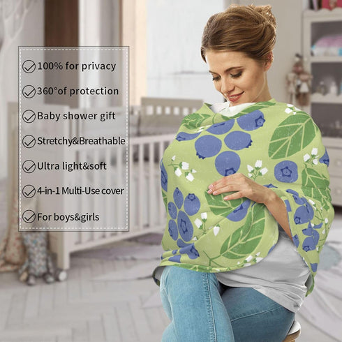 Schgap Blueberries Car Seat Cover Canopy for Baby Nursing Cover Breastfeeding Baby Carrier Cover Stroller Cover