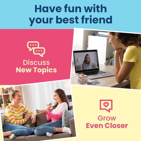 Conversation Cards for Best Friends - 400 BFF Questions and 400 Fun This or That Topics for Adult Best Friends, Teens, or Couples - Talking Conversation Starters Best Friend Game to Grow Even Closer