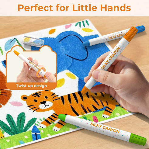 12 1-3 4-8, 2-4, JUPITEARTH Color Twist Crayons for Toddlers and Kids Non-Toxic Washable Crayons Ultra-Silky Easy-Grip