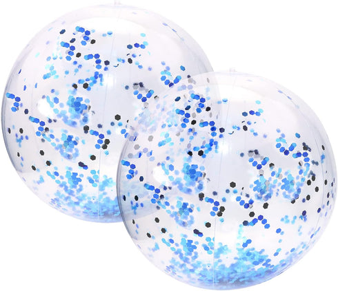 PENTA ANGEL 2PCS Glitter Beach Ball - Inflatable Confetti Swimming Pool Party Ball for Outdoor Summer Water Play