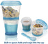 INOGIH Portable Cereal On the Go Cups with Spoon (Blue) - Breakfast Drink-Cup Cereal To-Go Container