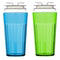 Reflo Smart Cup (Blue & Green 2-Pack) - Open Training Cup, Toddler Cup, 6oz, 360 Control-Flow