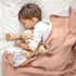 4-Layer 47"x47"(Peach lulumoon Muslin Baby Blanket for Girls: Soft Cotton Toddler Blanket for Daycare - Reversible