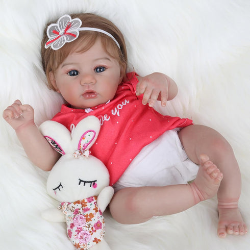18 Inch Set 3+ WOOROY Realistic Reborn Baby Dolls - Lifelike Newborn Baby Girl, Real Baby with Soft Weighted Body, Real