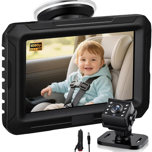 Zacro 1080P Baby Car Camera, 4.3" Baby Camera for Car, with HD