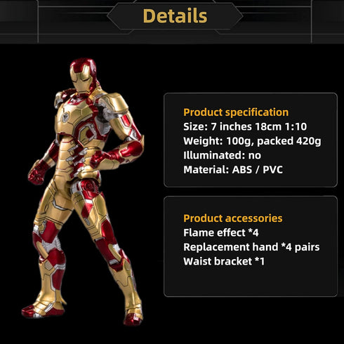 Ironman MK42 7 Inch Collector's Edition Action Figures Mark Model Doll Statues (MK 42)