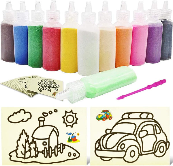 Zddaoole 32 PCS Art Sand Kit - 12 Color Scenic Sand With 20
