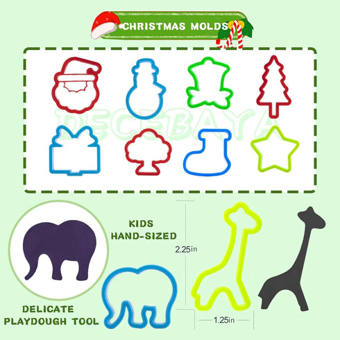 Sets 3-8 Dough Tools for Kids- Play Accessories Include Animal Molds Stamps Cutter Scissor Rolling Pin Extruder