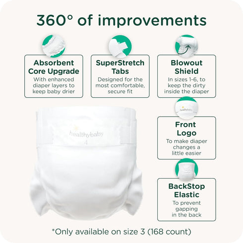 3 (16-28 lbs) 40 Count Our Diapers | EWG Verified Safe & Plant-Based Diapers | Leak Protection | Soft Organic Cotton