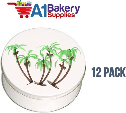 Palm Trees with Coconuts Cake/Cupcake Toppers, 12 pcs by A1 Bakery Supplies