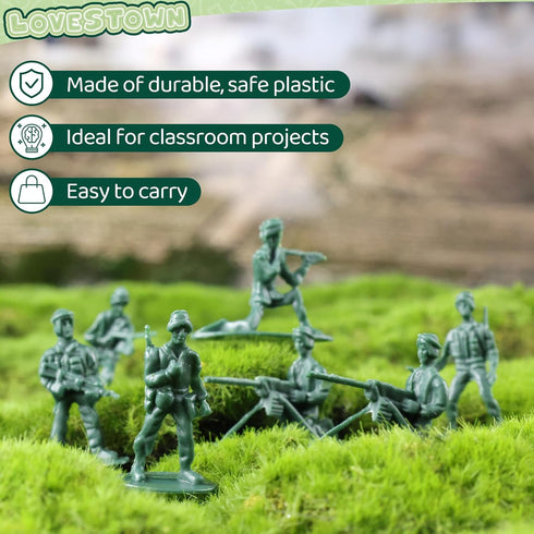 LovesTown 200PCS Army Men Toy Soldiers, Green Soldier Figures Plastic Army Men Playset for Boys Birthday Gift
